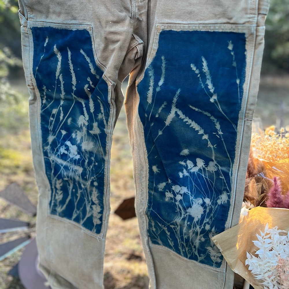 Carhartt pants with Cyanotype print